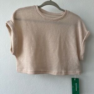 Waffle knit crop tee